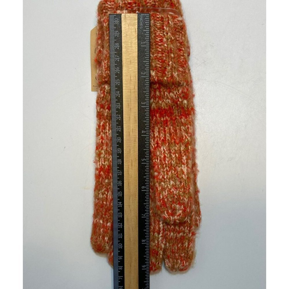Frye & Co NWT Scarlet Space Dye Beanie & Matching Gloves w/Cuff  Coral Tan Cream - Picture 8 of 12